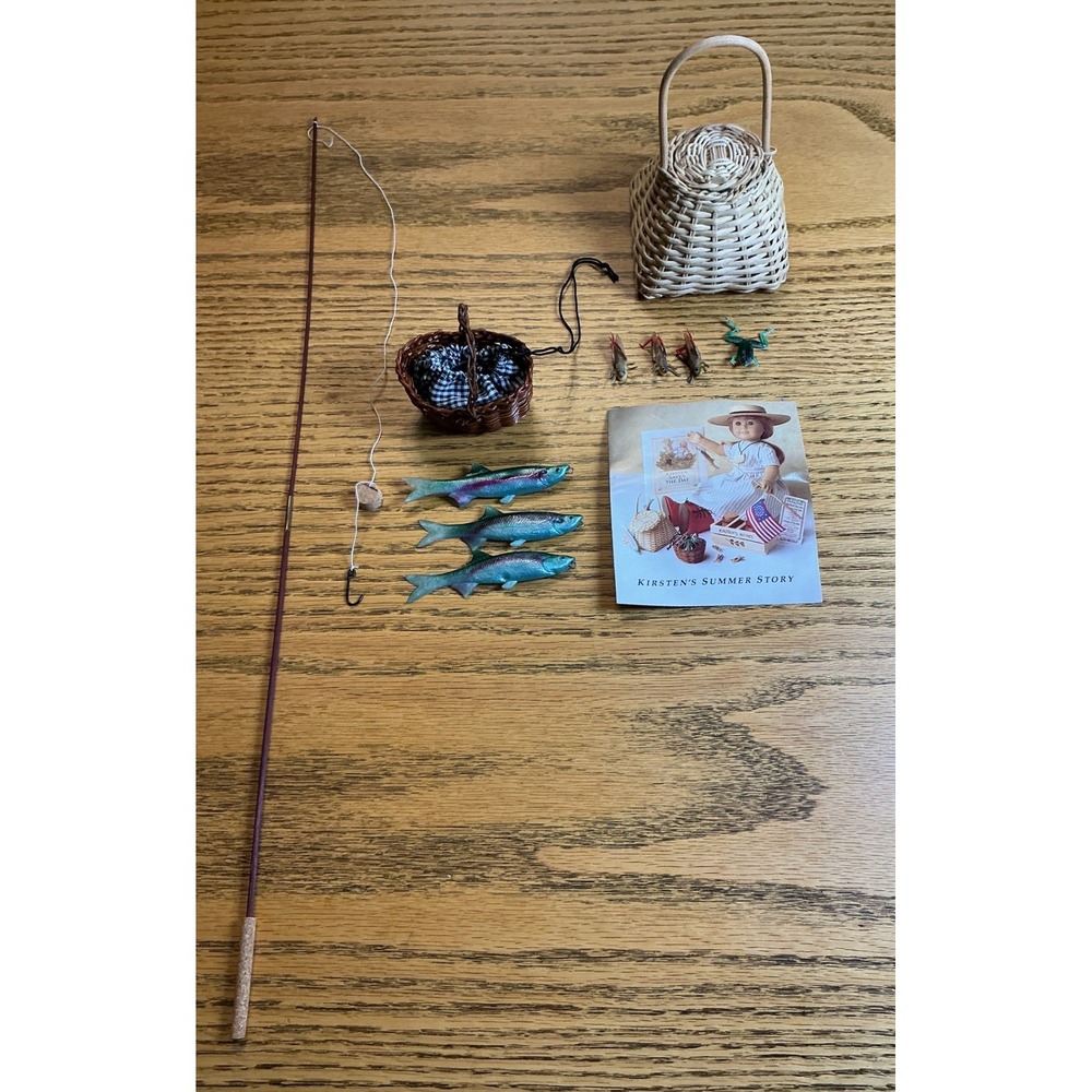 American Girl Kirsten Fishing Set Pleasant Company Vintage Accessories Creel